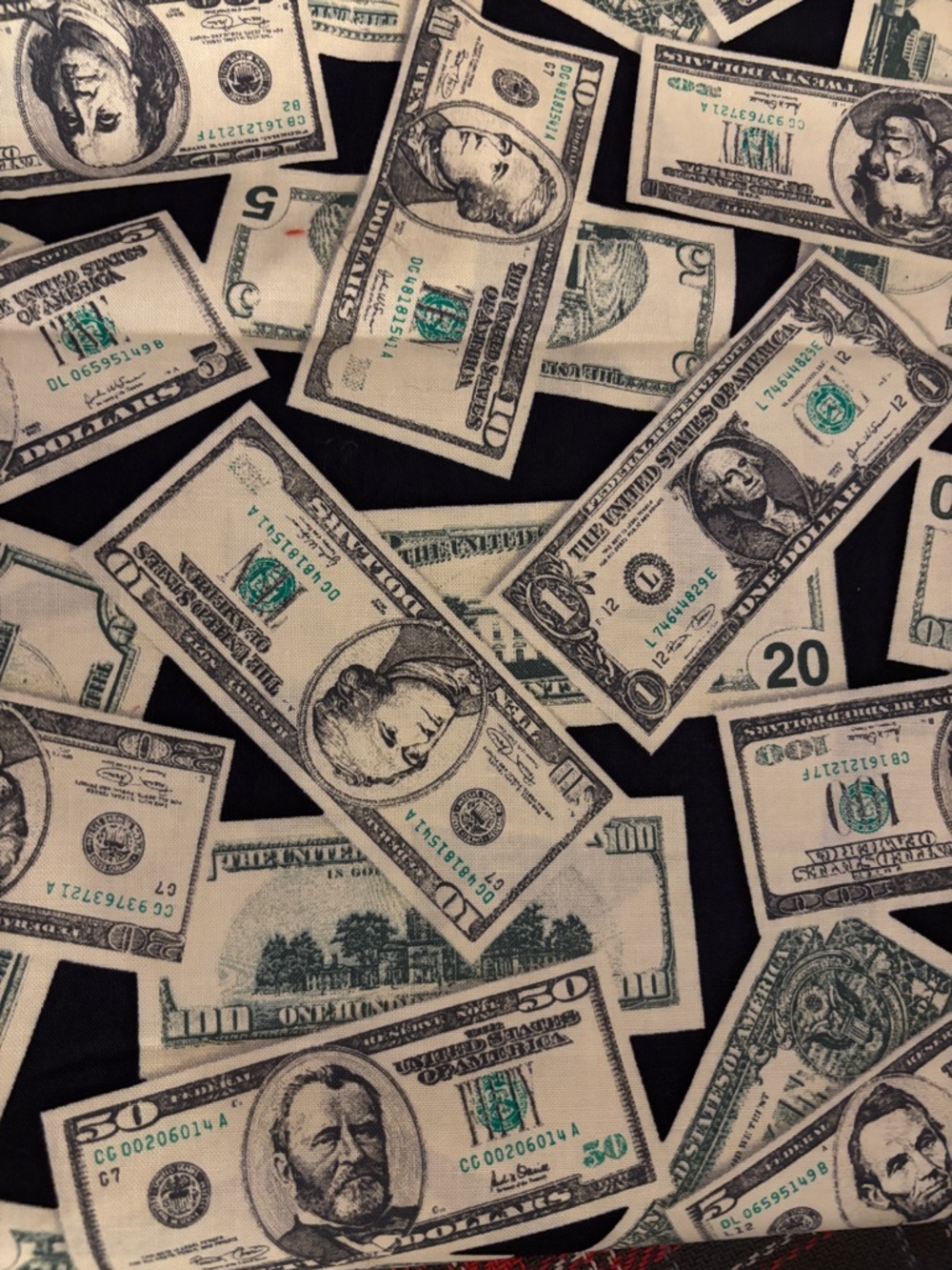 Robert Kaufman Fabric Material Pleasures & Pastimes 1 + Yard Money Print Vintage